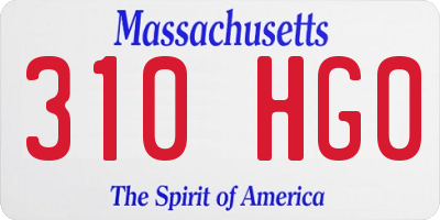 MA license plate 310HG0