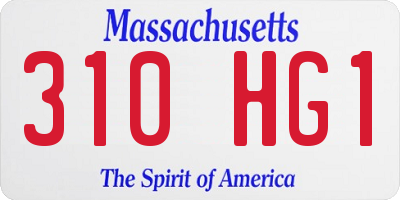 MA license plate 310HG1