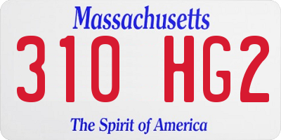 MA license plate 310HG2