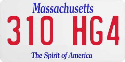 MA license plate 310HG4