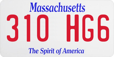 MA license plate 310HG6