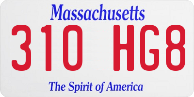 MA license plate 310HG8