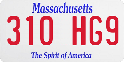 MA license plate 310HG9