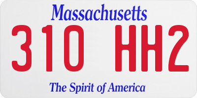 MA license plate 310HH2