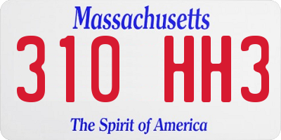 MA license plate 310HH3