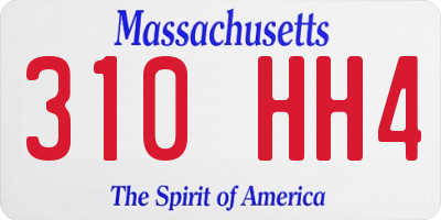 MA license plate 310HH4