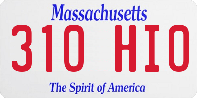 MA license plate 310HI0