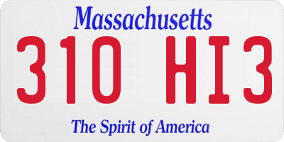 MA license plate 310HI3