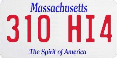 MA license plate 310HI4