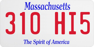 MA license plate 310HI5