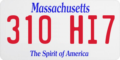 MA license plate 310HI7