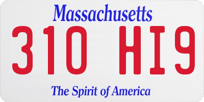 MA license plate 310HI9