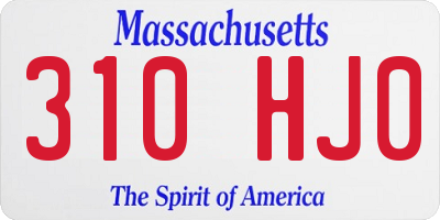 MA license plate 310HJ0