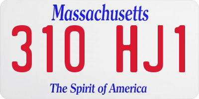 MA license plate 310HJ1