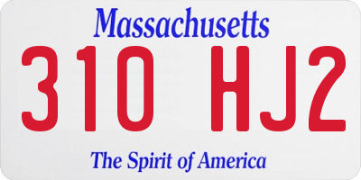 MA license plate 310HJ2