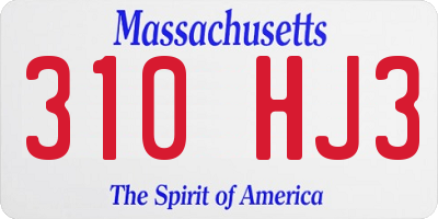 MA license plate 310HJ3
