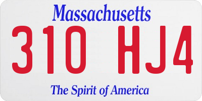 MA license plate 310HJ4