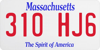 MA license plate 310HJ6