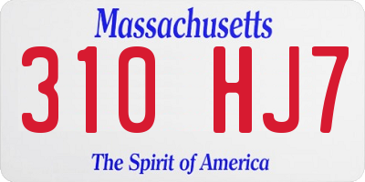 MA license plate 310HJ7