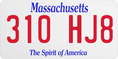 MA license plate 310HJ8