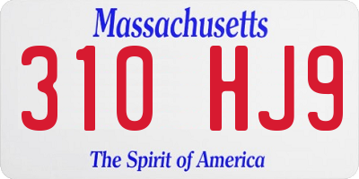 MA license plate 310HJ9