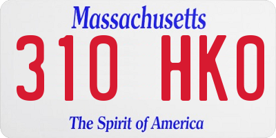 MA license plate 310HK0