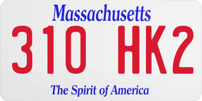 MA license plate 310HK2