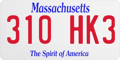 MA license plate 310HK3