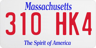 MA license plate 310HK4