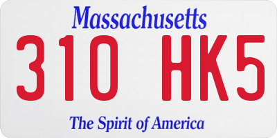 MA license plate 310HK5