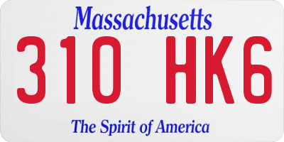 MA license plate 310HK6