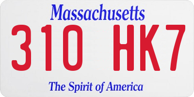 MA license plate 310HK7