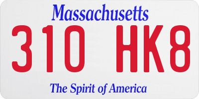 MA license plate 310HK8