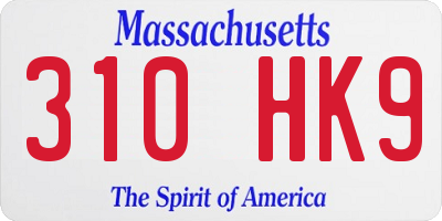 MA license plate 310HK9