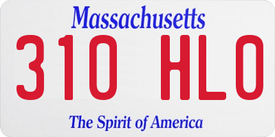 MA license plate 310HL0