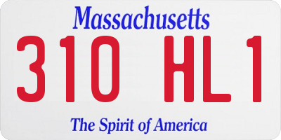MA license plate 310HL1