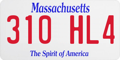 MA license plate 310HL4