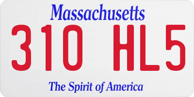 MA license plate 310HL5