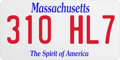 MA license plate 310HL7