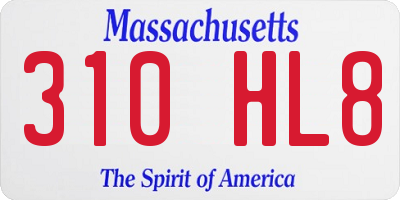 MA license plate 310HL8