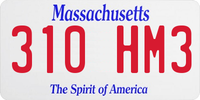 MA license plate 310HM3