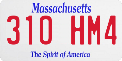 MA license plate 310HM4