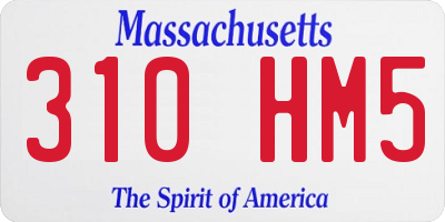 MA license plate 310HM5