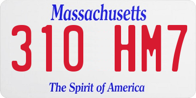 MA license plate 310HM7