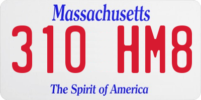 MA license plate 310HM8