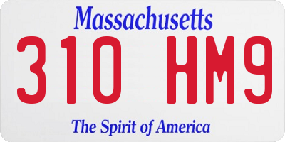 MA license plate 310HM9