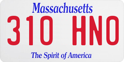MA license plate 310HN0