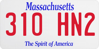 MA license plate 310HN2