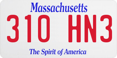 MA license plate 310HN3