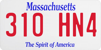 MA license plate 310HN4
